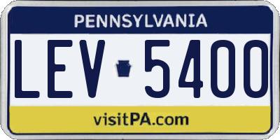 PA license plate LEV5400