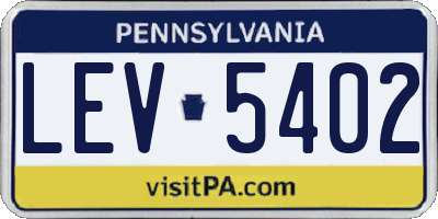 PA license plate LEV5402
