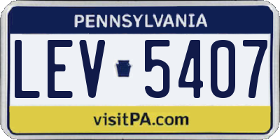 PA license plate LEV5407