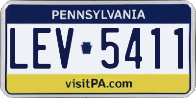 PA license plate LEV5411