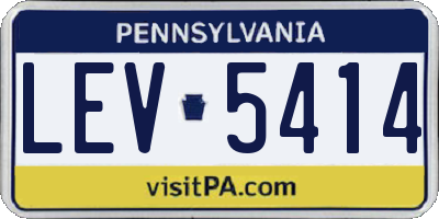 PA license plate LEV5414