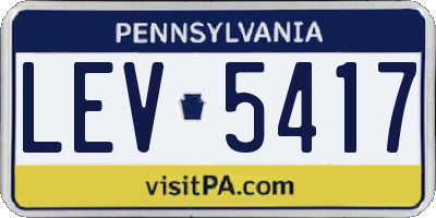 PA license plate LEV5417