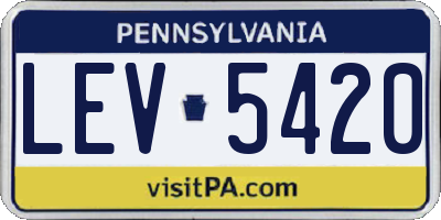 PA license plate LEV5420