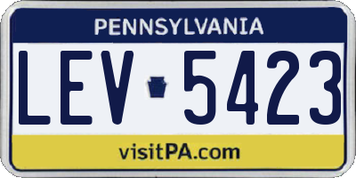 PA license plate LEV5423