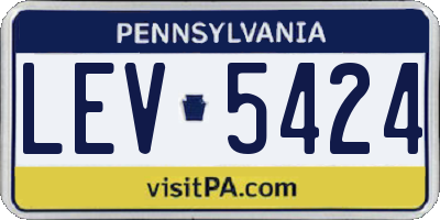 PA license plate LEV5424