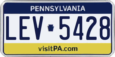 PA license plate LEV5428