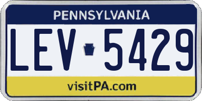PA license plate LEV5429