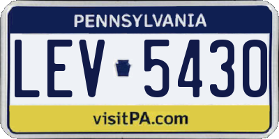 PA license plate LEV5430
