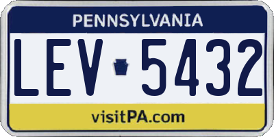 PA license plate LEV5432