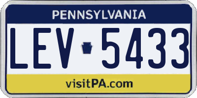 PA license plate LEV5433
