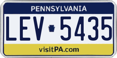 PA license plate LEV5435