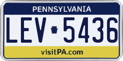 PA license plate LEV5436