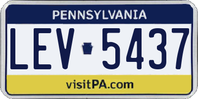 PA license plate LEV5437