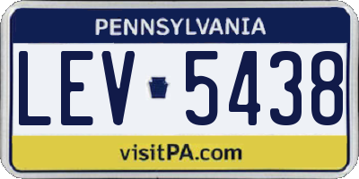 PA license plate LEV5438