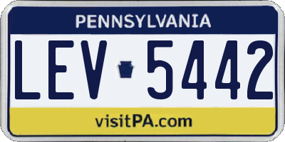 PA license plate LEV5442