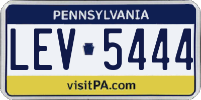 PA license plate LEV5444