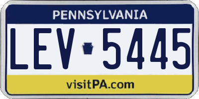 PA license plate LEV5445