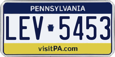 PA license plate LEV5453