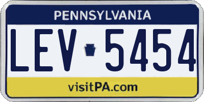 PA license plate LEV5454