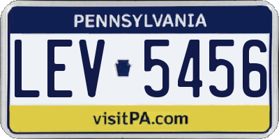 PA license plate LEV5456