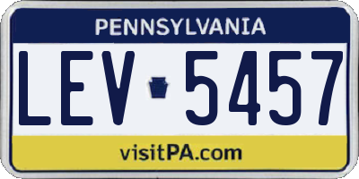 PA license plate LEV5457