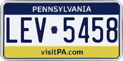 PA license plate LEV5458