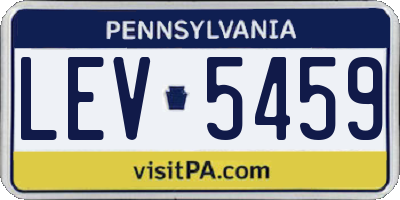 PA license plate LEV5459