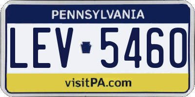 PA license plate LEV5460