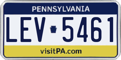 PA license plate LEV5461