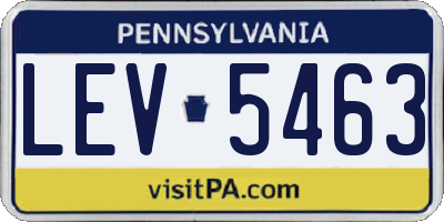 PA license plate LEV5463