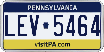 PA license plate LEV5464