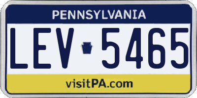 PA license plate LEV5465