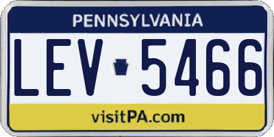 PA license plate LEV5466