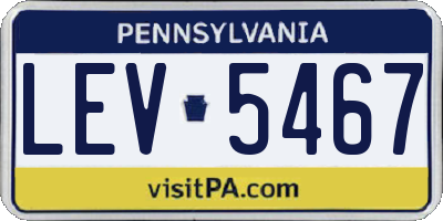 PA license plate LEV5467