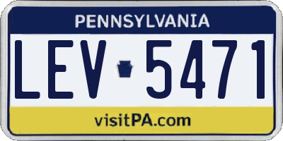 PA license plate LEV5471