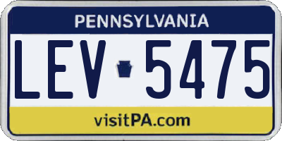 PA license plate LEV5475