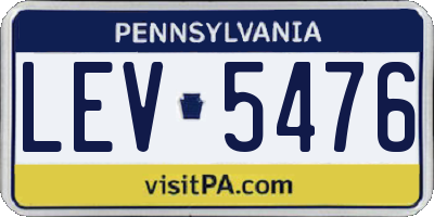 PA license plate LEV5476
