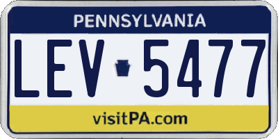 PA license plate LEV5477