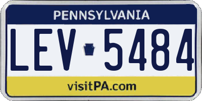 PA license plate LEV5484