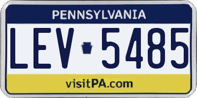 PA license plate LEV5485