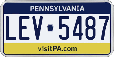 PA license plate LEV5487