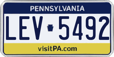 PA license plate LEV5492