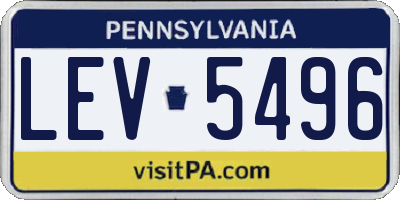 PA license plate LEV5496