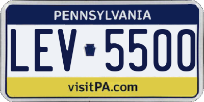 PA license plate LEV5500