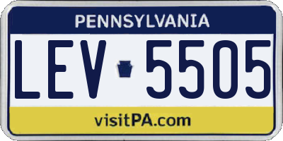 PA license plate LEV5505