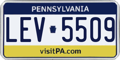 PA license plate LEV5509