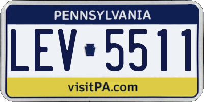 PA license plate LEV5511
