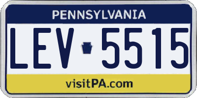 PA license plate LEV5515