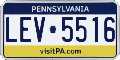 PA license plate LEV5516