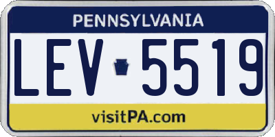 PA license plate LEV5519